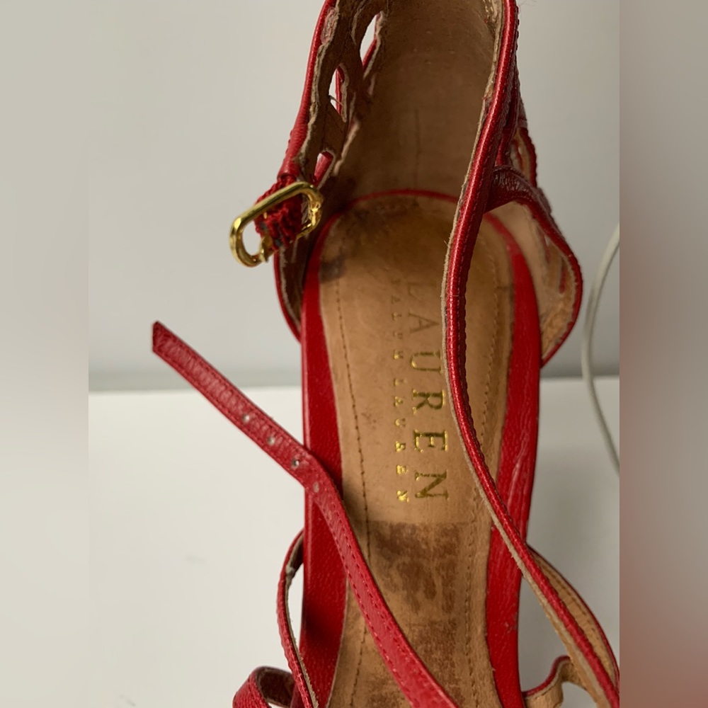 Red RLL Ralph Lauren heels sandal - Picture 4 of 7